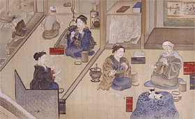 苧績み作業写真